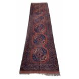 Afghan Felpa red ground runner, 124" x 33" approx