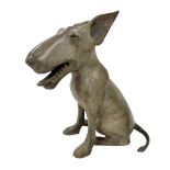 Anthony Scott (British born 1968) - seated bull terrier, bronze figure, signauture and numbered 2/6
