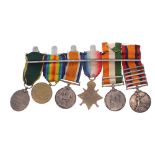 Group of six WWI period campaign medals awarded to 3048 C.J Fancourt, comprising from left - 4791