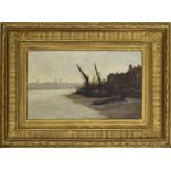 Circle of Walter Greaves (19th/20th century) - a river scene with fishing boats at low tide possibly