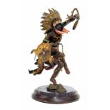 After Carl Kauba (Austrian 1865-1922) - cold painted bronze figure of a dancing Native American,