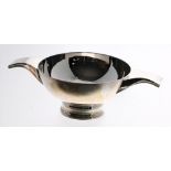 J B Chatterley & Sons Ltd silver quaich, 8" wide including handles, initialled JJG underside,