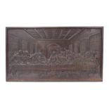 Coalbrookdale cast bronze plaque of 'The Last Supper', signature verso, 26.5" x 14.5"