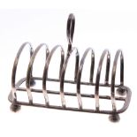 George V silver six division toast rack, maker Atkin Brothers, Sheffield 1922, 5" long, 5oz t