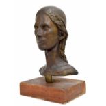 Georg Ehrlich (Austrian 1897-1966) - 'Head of Christ' bronze bust sculpture, mounted upon a