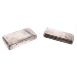 Victorian rectangular silver snuff box, with engine turned decoration, maker Francis Clark,