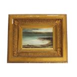 Circle of Sir William Mactaggart (19th century) - a coastal scene with hills, oil on canvas, 6" x