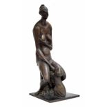 Georg Ehrlich (Austrian 1897-1966) - 'Mother and Child' bronze figural group, modelled on a square
