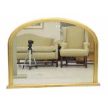 Modern gilded arch top wall mirror in the Victorian style, 44.5" wide, 32.5" high
