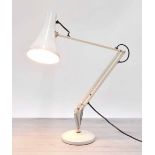 Vintage white angle poise lamp, 33" high approx extended