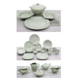 Spode 'Flemish Green' part dinner service; comprising tureen, platters, gravy boats, jugs, plates,