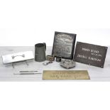 Blue Star Line commemorative wares to include a planished pewter tankard, silver plated ashtray,