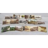 Collection of over 100 vintage postcards, primarily topographical tourist scenes