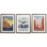 Three reproduction US National Park travel posters; Zion National Park, Grand Canyon National Park