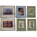 Three artist signed proofs by Phillip Dunn, 8" x 5.5" in mount and framed, signed to the mount,