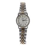 Omega De Ville Quartz stainless steel lady's bracelet watch, circular silvered dial with baton