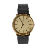 Omega De Ville mid-size gold plated and stainless steel wristwatch, ref. 111 0107, circa 1975,