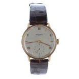 Patek Philippe & Co Genéve 18k gentleman's wristwatch, circa 1947, no. 9608xx, signed silvered