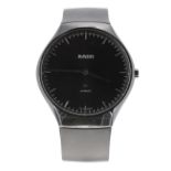 Rado True Thinline black ceramic automatic gentleman's wristwatch, ref. 629.0969.3, serial no.