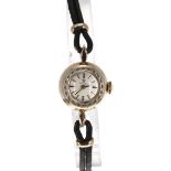 Omega 9ct lady's dress watch, London 1962, serial no. 19561698, circular silvered dial with baton