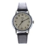 Roamer nickel and stainless steel gentleman's wristwatch, ref. 345, silvered dial dial with Arabic
