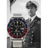 Rolex Oyster Perpetual Date GMT-Master 'Pepsi' stainless steel gentleman's bracelet watch, ref.