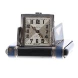 Tavannes La Captive silver and enamel purse watch, circa 1930, signed and branded square silvered