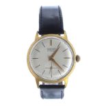 Junghans Trilastic gold plated gentleman's wristwatch, silvered dial with baton markers,