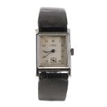 Tissot Antimagnetic 'Waterproof' rectangular stainless steel gentleman's wristwatch, circa 1930/40s,
