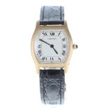 Cartier, Paris 18ct tonneau gentleman's wristwatch, case no. 2016xx, circa 1970s, tonneau signed
