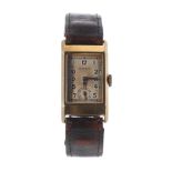 Rolex 9ct rectangular gentleman's wristwatch, ref. 2356, serial no. 4830x, import hallmarks for