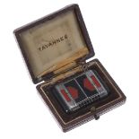 Tavannes for A. Lemerauel, Lausanne Art Deco silver and enamel purse watch, circa 1930, square