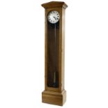Oak cased Hipp toggle clock, the 6.5" silvered dial signed Synchronome Electric, within a plain