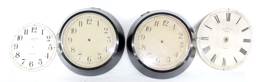 Rare Synchronome Electric of New York 8" silvered clock dial; also a Synchronome Electric of