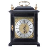 Good English ebonised single fusee verge bracket clock, the brass dial signed Jasper Tayler in