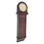 Good oak railway regulator wall clock, the 12" circular cream dial signed Brandreth & Walker,