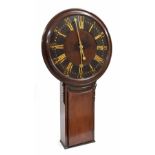 Fine and rare mahogany striking tavern clock, the large five pillar two-train bell striking movement