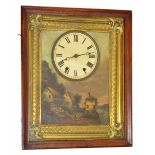 Interesting Black Forest two train wall clock striking on a gong, the 5.5" cream dial within a