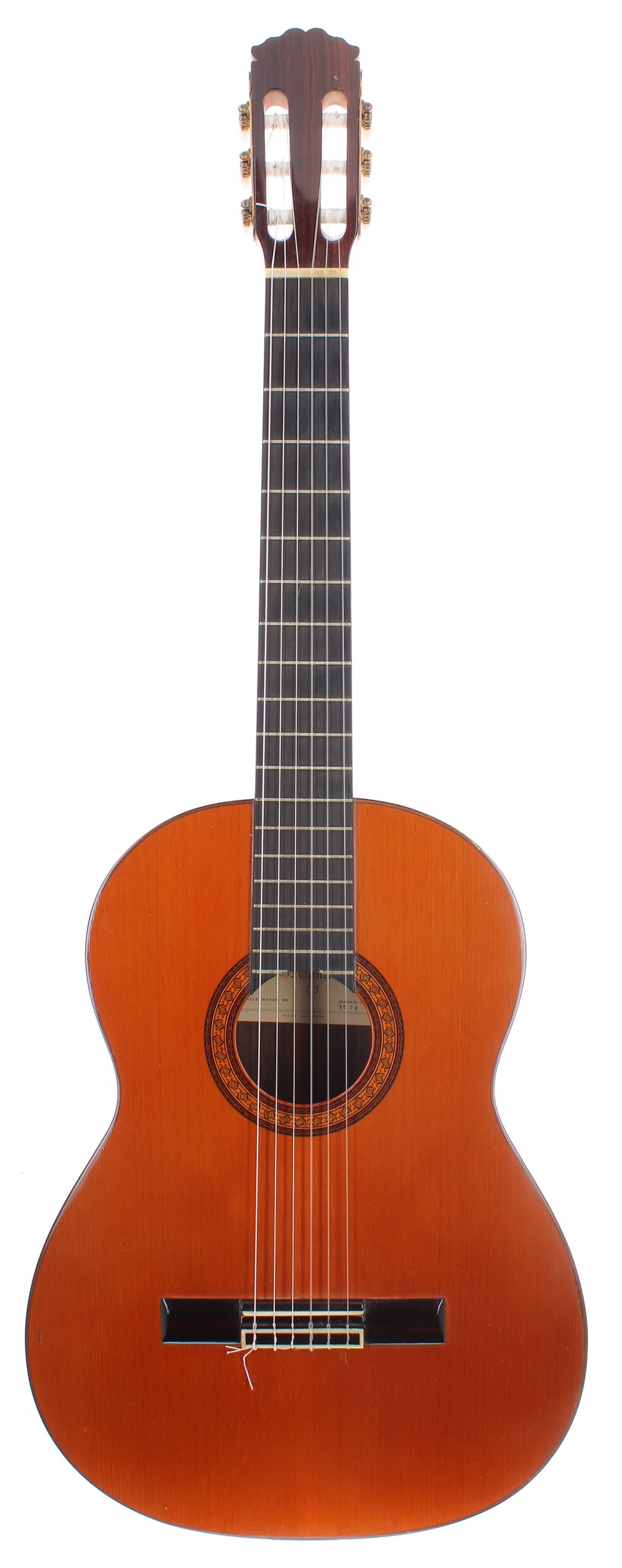 1979 Manuel Contreras C3 classical guitar, made in Spain; Back and sides: Indian rosewood, minor