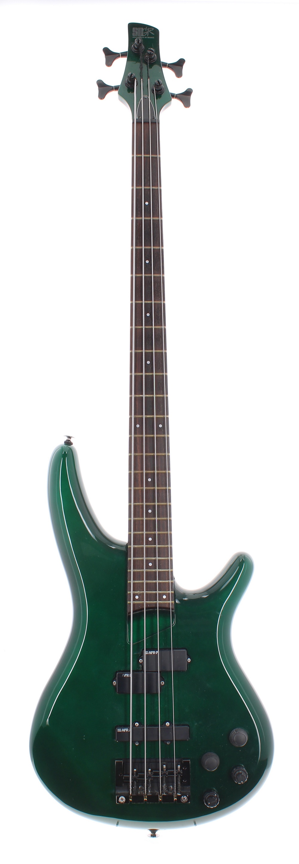 1994 Sound Gear by Ibanez SDGR bass guitar, made in Japan, ser. no. F4xxxx0; Finish: metallic green;