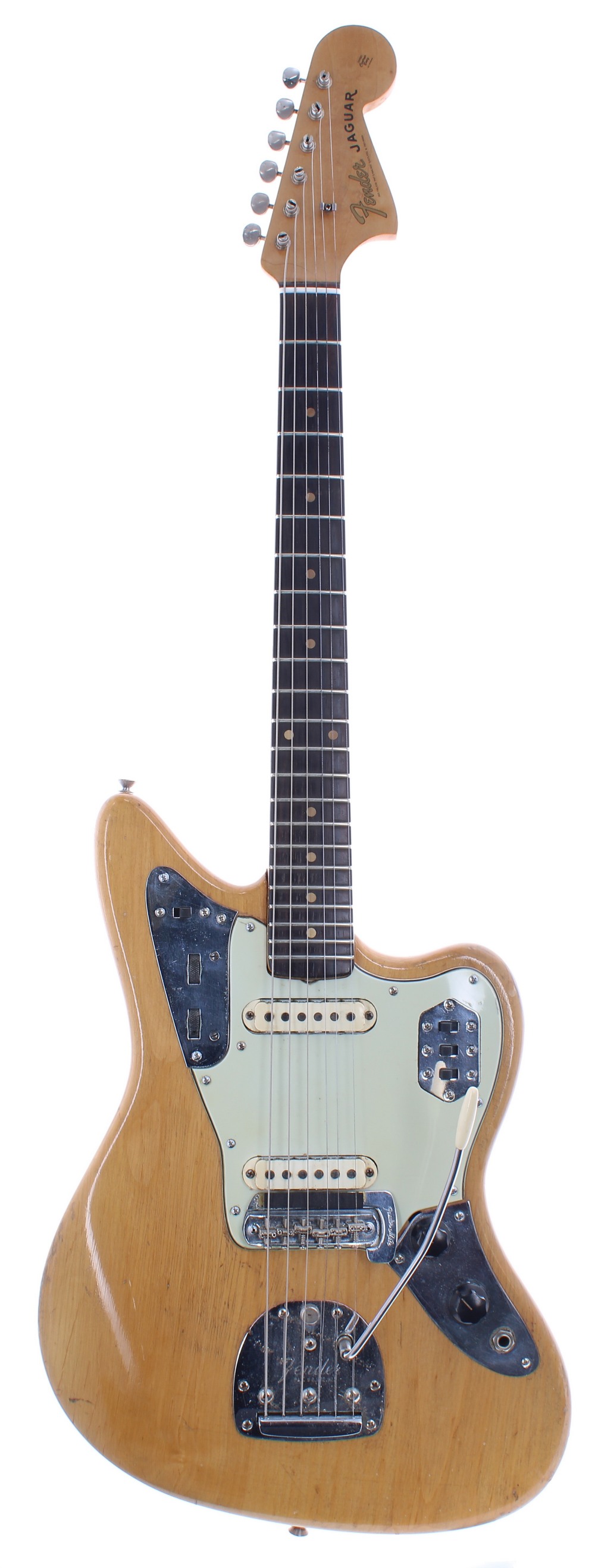 1963 Fender Jaguar electric guitar, made in USA, ser. no. 9xxx2; Finish: natural, stripped and