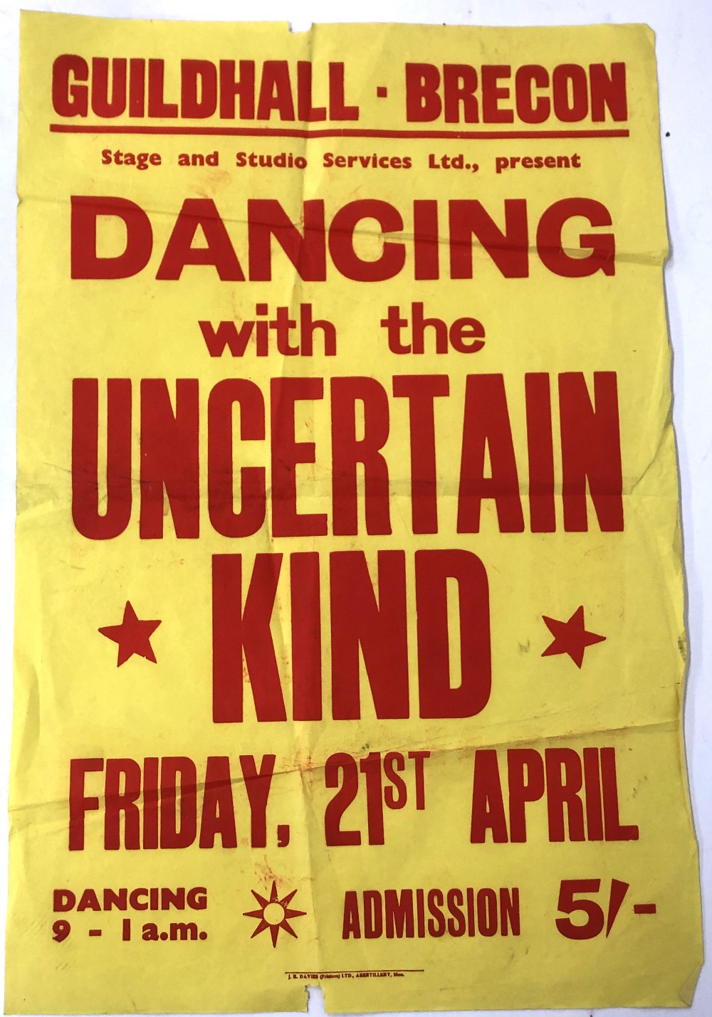 The Uncertain Kind - eight original concert posters featuring The Uncertain Kind at various Welsh - Image 3 of 8