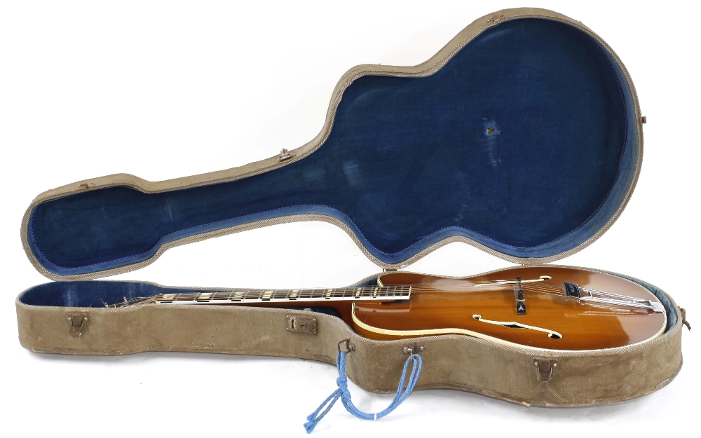 1956 Levin Model 2 Solist archtop guitar; Back and sides: walnut, lacquer checking and other minor - Image 3 of 3