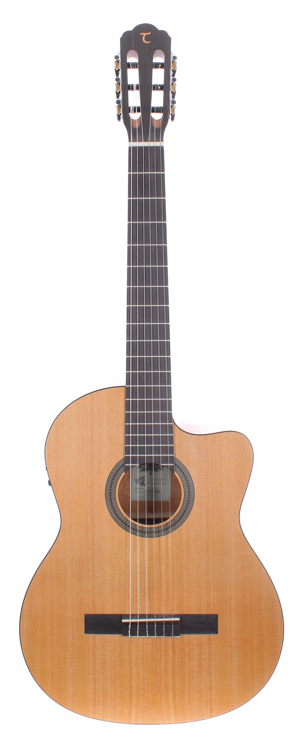 2018 Tanglewood Winterleaf TWCE2 electric nylon string guitar, ser. no. YU18xxxxx8; Back and