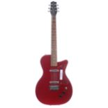 Danelectro Dano 56 electric guitar, made in Korea, ser. no. 011992; Finish: red; Fretboard: