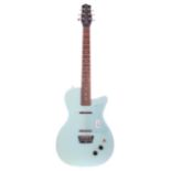 Danelectro Dano 56 electric guitar, made in Korea, ser. no. 0xxxx1; Finish: light blue, blemish to