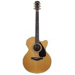 2005 Yamaha LJX6C electro-acoustic guitar, made in Taiwan, ser. no. QLX2xxxx2; Back and sides: