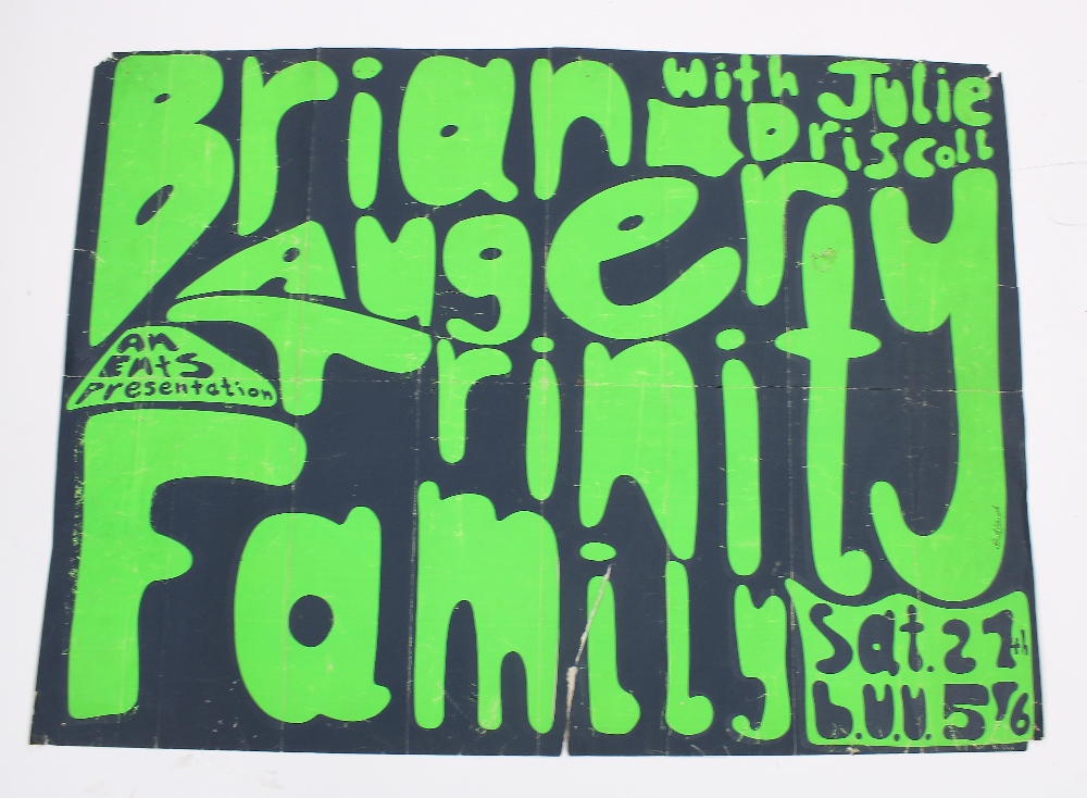 Original concert poster for Brian Auger Trinity Family, with Julie Driscoll, at Leeds University,