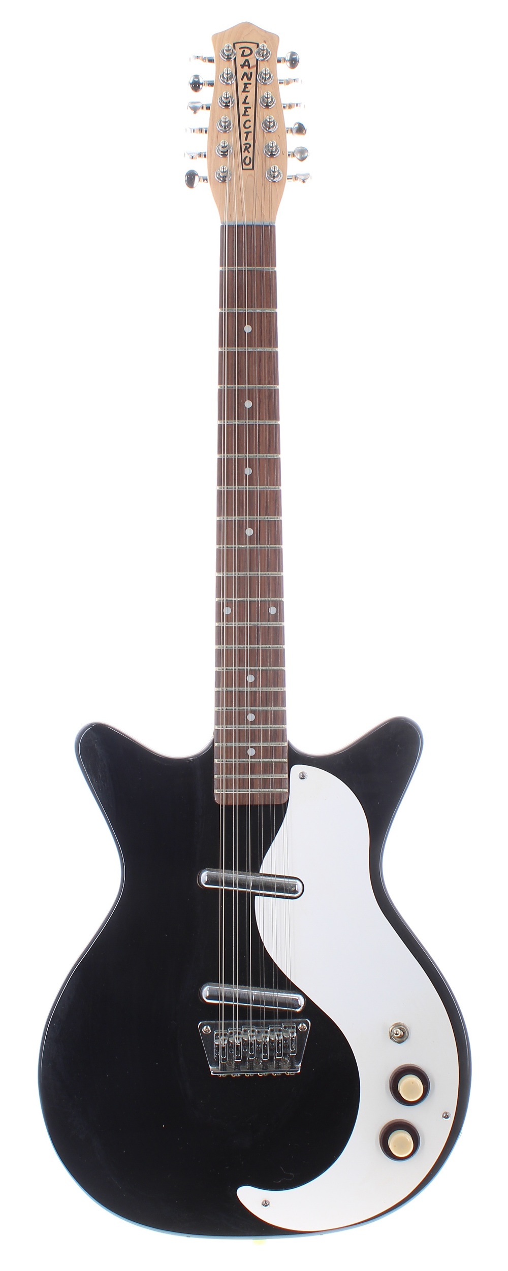 Danelectro '59 twelve string electric guitar, made in Korea, ser. no. 04xxxxxx5; Finish: black,