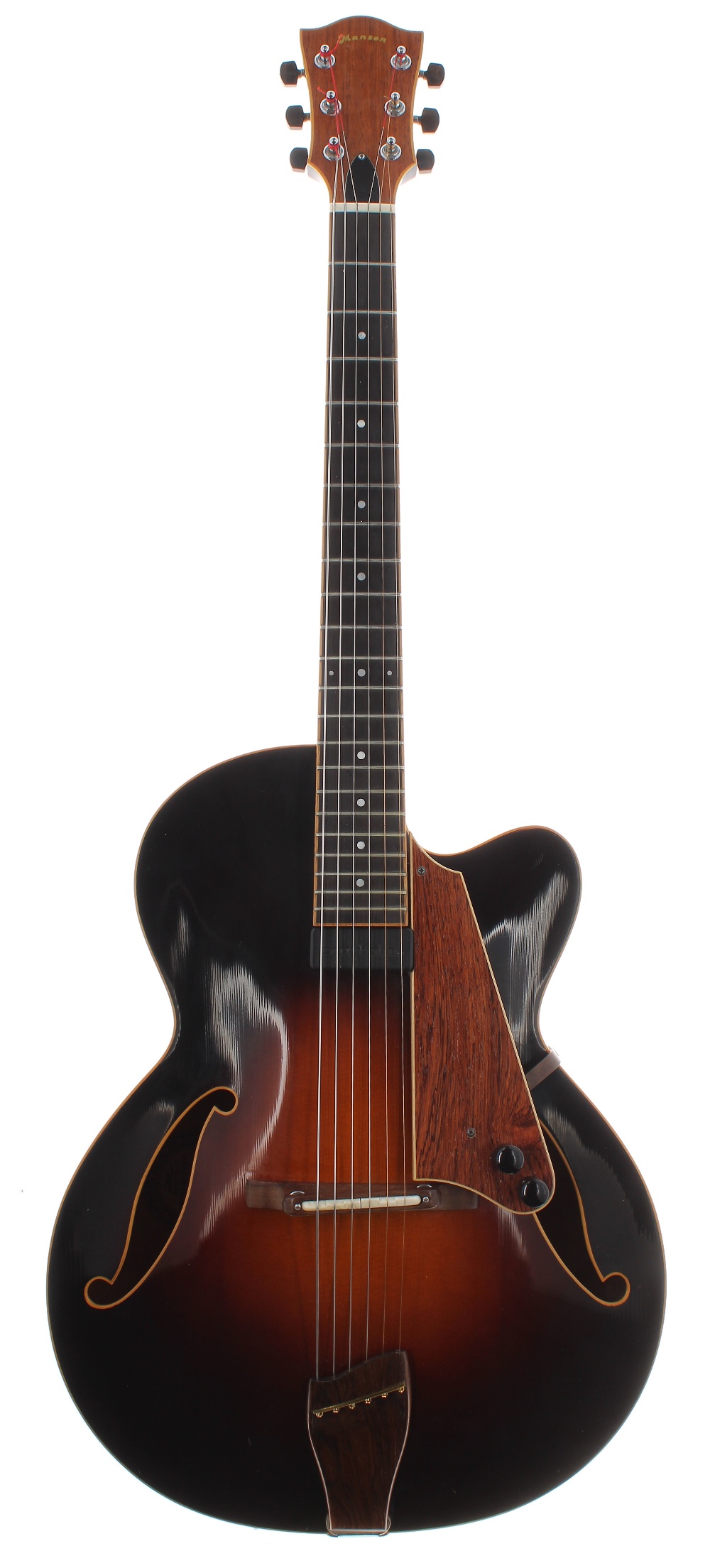 1984 Andy Manson Dove archtop guitar, made in Crowbrough, Sussex, England; Finish: sunburst, small